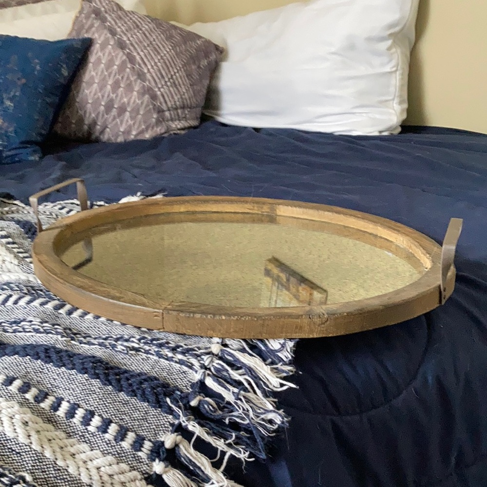 Distressed Mirror Serving Tray